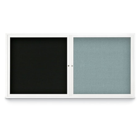 United Visual Products Corkboard, Single Door, Radius Frame, 24x36", Gold/Dark Spruce UV7001-GOLD-DRKSPR